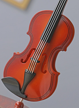 创意礼品复古小提琴旋转音乐盒 琵琶八音盒学生礼物家居装饰摆件