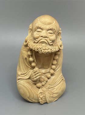 《正宗小叶黄杨木》达摩实木摆件