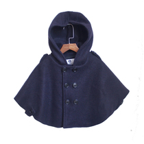 Boy fighting fluffy infighting cape Inn wind double-row buttoned with cap cloister jacket cloak out to serve baby cloak winter
