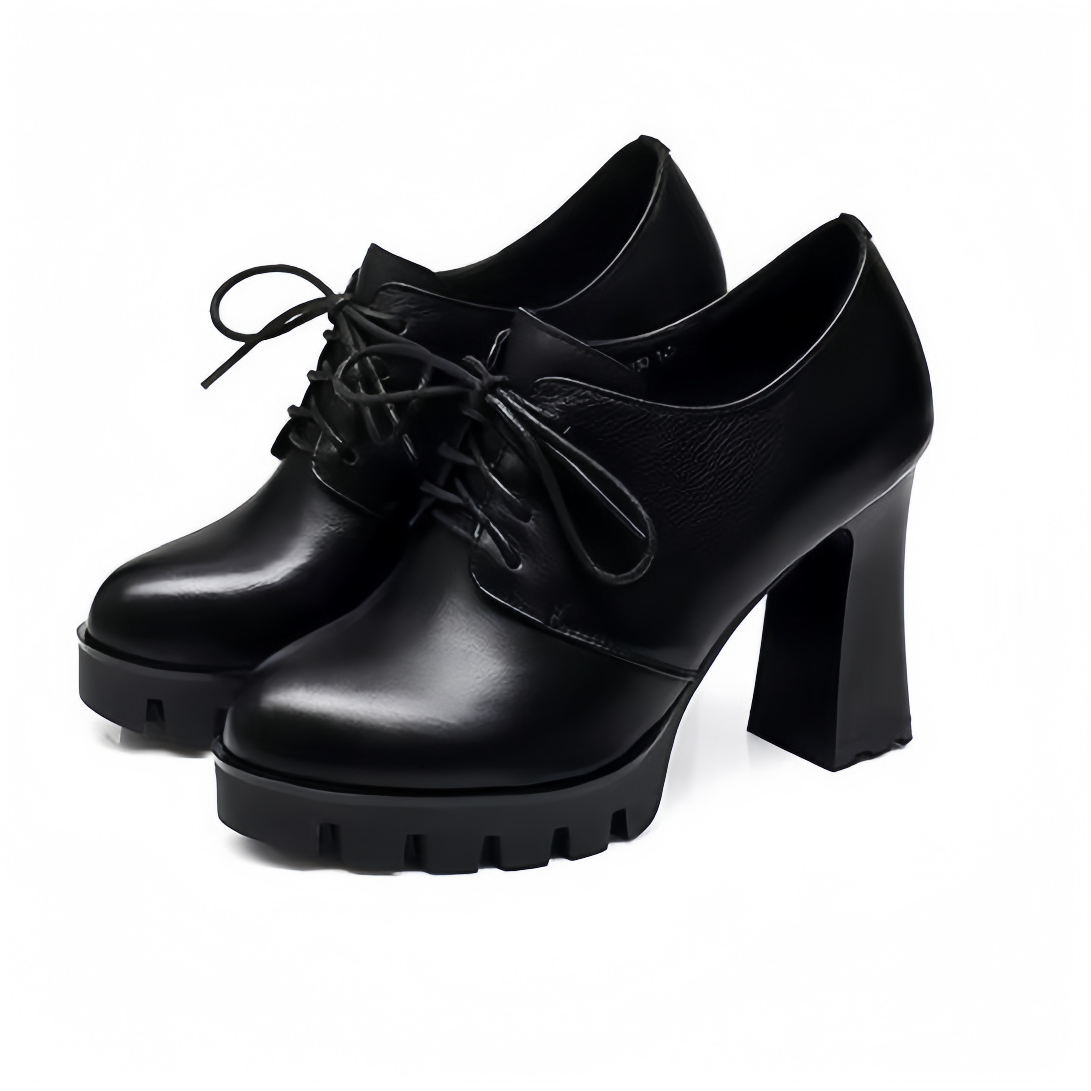 品牌真皮单鞋女2025秋冬新款时尚百搭小个子女鞋粗跟防水台高跟鞋,淘宝优惠券,粉丝福利购,淘宝优惠卷