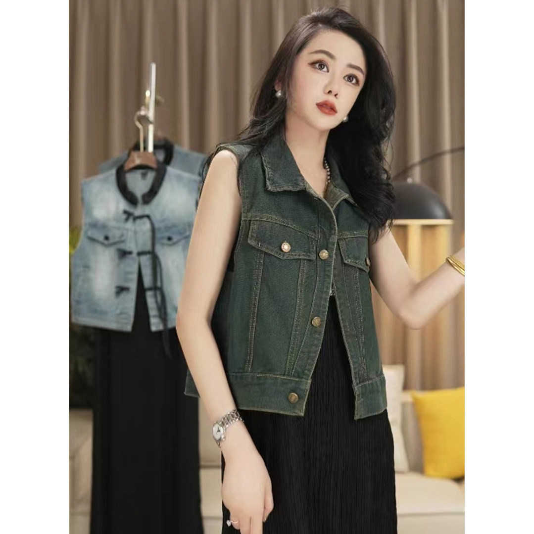 时尚百搭怀旧牛仔马甲女春夏新款宽松洋气减龄妈妈装背心夹克外套,淘宝优惠券,粉丝福利购,淘宝优惠卷