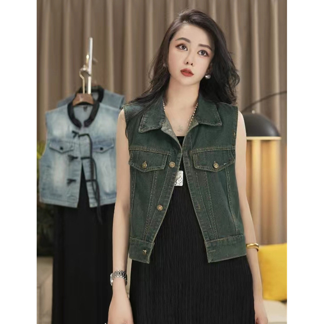 时尚百搭怀旧牛仔马甲女春夏新款宽松洋气减龄妈妈装背心夹克外套,淘宝优惠券,粉丝福利购,淘宝优惠卷