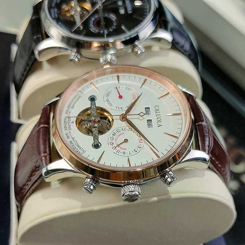 卡罗莱十大男全自动防水镂空机械表 卡罗莱乔邦国产腕表