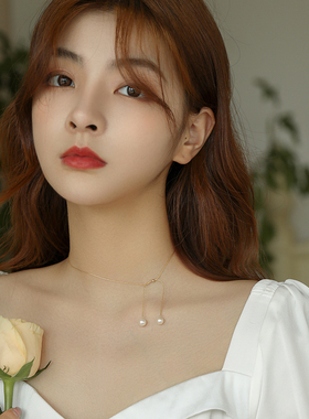 天然珍珠文艺高级轻奢项链锁骨链