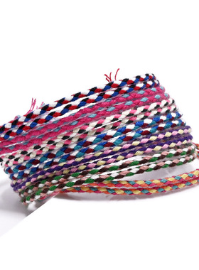 彩色棉线手工编织手绳西藏幸运