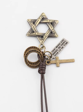 六芒星毛衣链长款百搭简约蜡绳秋冬网红同款复古春夏民族风文艺