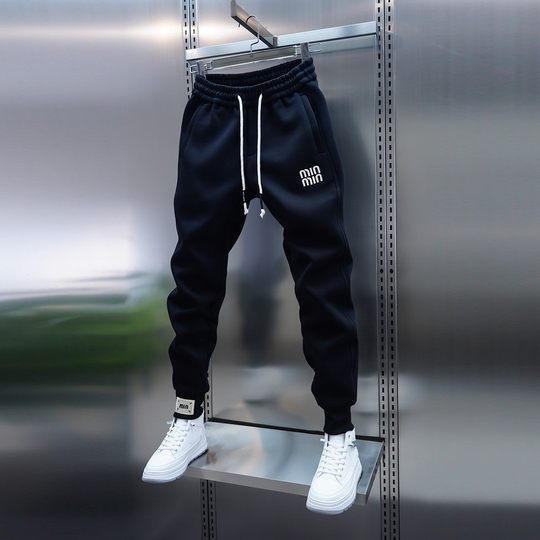 Trendy men's solid color sports sweatpants