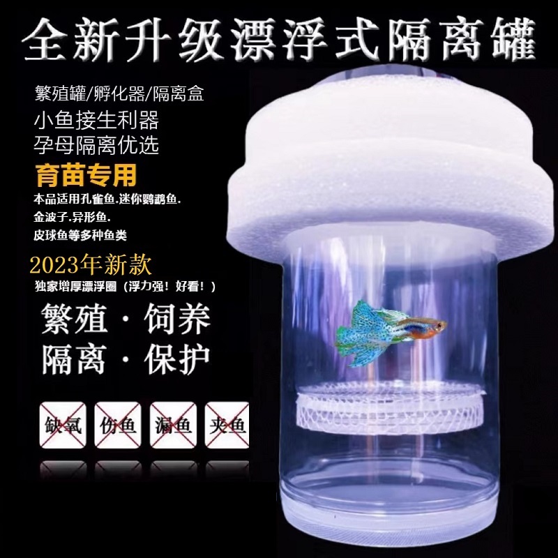 新款孔雀鱼繁殖金波子盒生产密网套装漂浮孵化罐隔离斗幼母鱼产房 - 图0