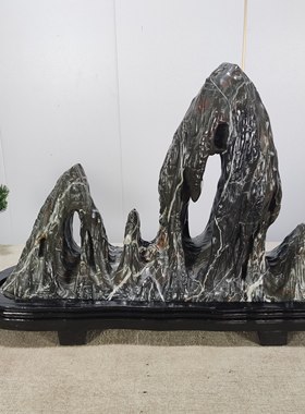 灵璧奇石摆件山峰山子山水石假山造景洞石镇宅天然原石雕刻精品