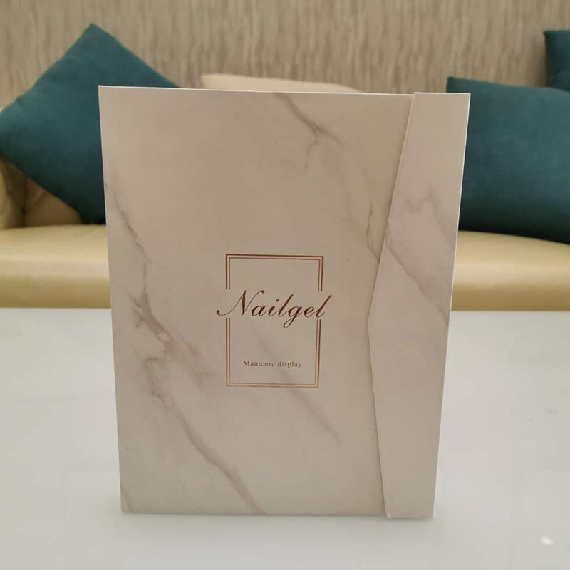 美甲相册盒大理石纹展示盒防尘磁性吸附免粘贴日式指甲作品收纳 - 图0