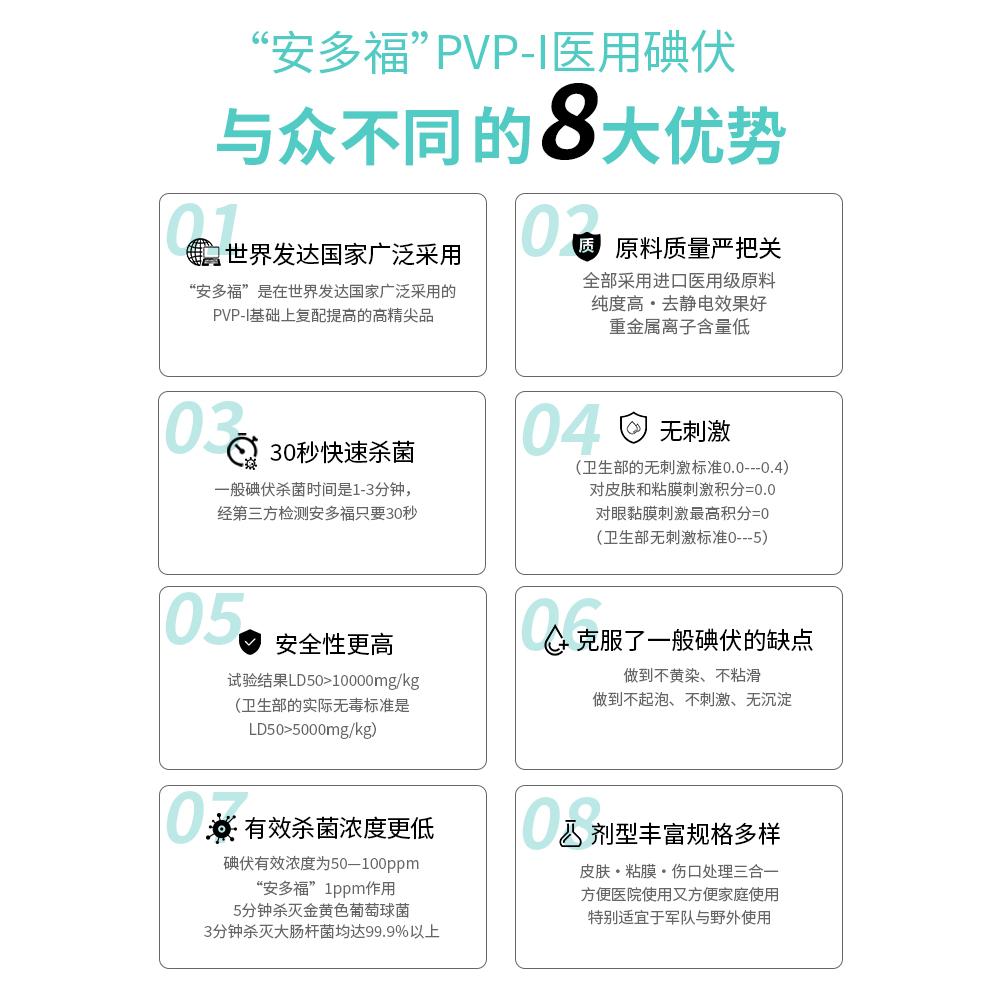 安多福PVP-I碘伏消毒液医用大瓶500ml新生婴儿肚脐带皮肤杀菌碘酒