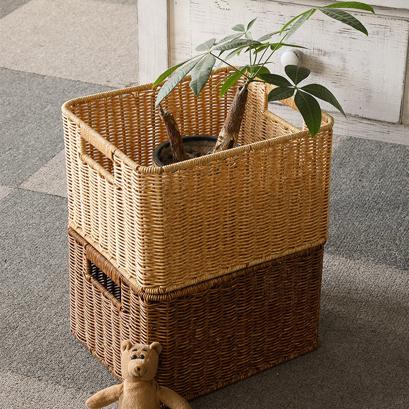 Kens北欧橱柜收纳筐 编织收纳盒简约客厅整理篮仿藤零食筐收纳箱,淘宝优惠券,粉丝福利购,淘宝优惠卷