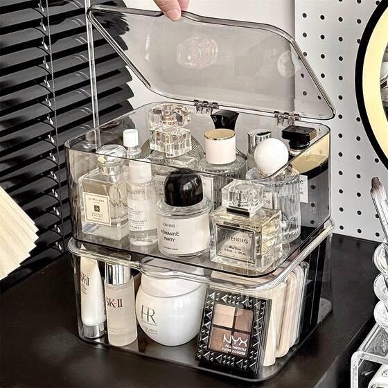 Cosmetics storage box with large capacity for skin care products and facial masks