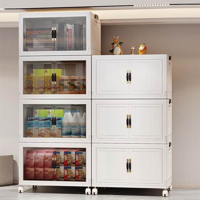 Storage cabinet storage cabinet multi-layer household wardrobe simple folding living room miscellaneous large capacity snack plastic storage rack