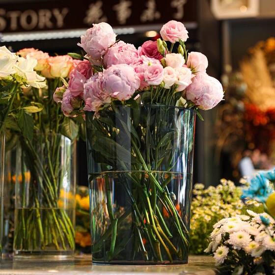 Acrylic transparent French flower bucket for home use