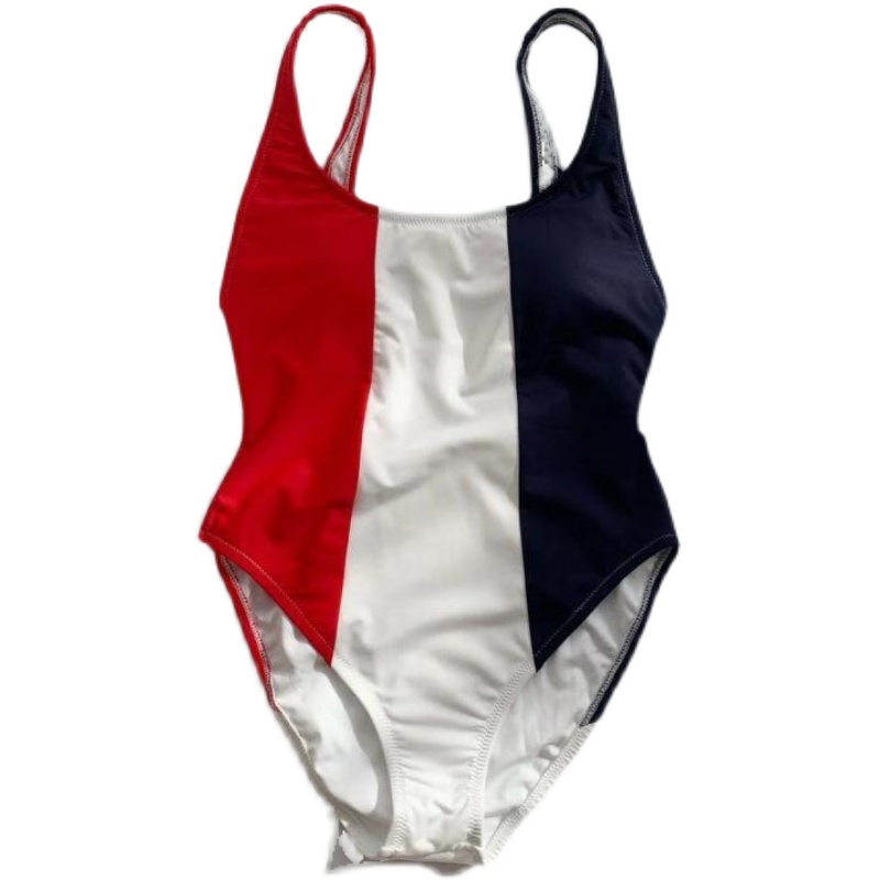 凯旋家欧美2020新款竖条纹显瘦时尚连体泳衣撞色显白高端女泳装-图3