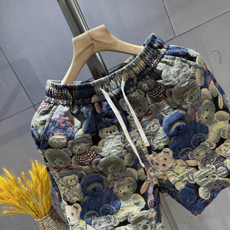 小熊印花短裤男士夏季潮牌宽松休闲显瘦沙滩裤个性百搭花色五分裤,淘宝优惠券,粉丝福利购,淘宝优惠卷