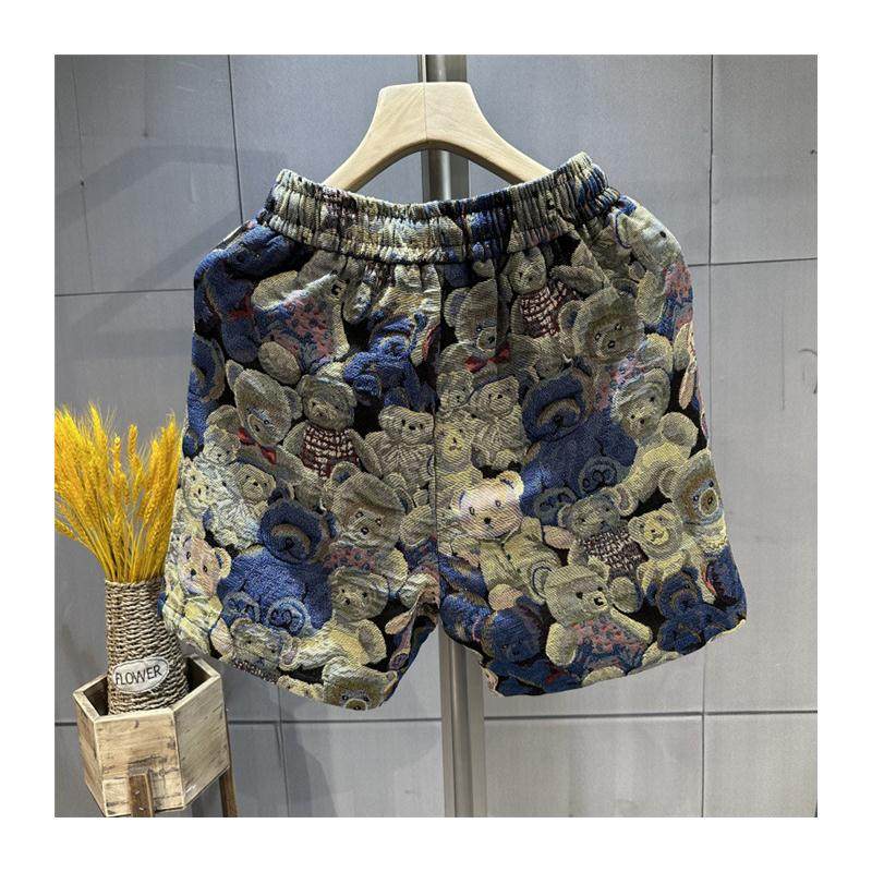 小熊印花短裤男士夏季潮牌宽松休闲显瘦沙滩裤个性百搭花色五分裤,淘宝优惠券,粉丝福利购,淘宝优惠卷