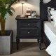 Salomei American black solid wood side bedside table