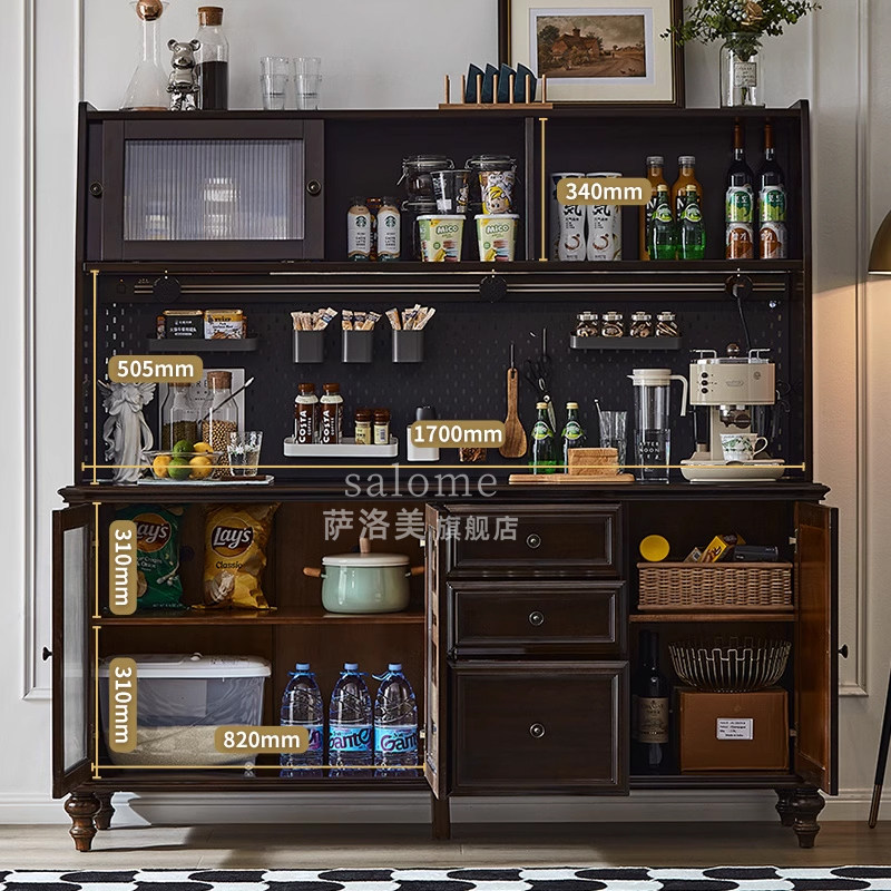 萨洛美式茶水备餐边柜轻奢复古全实木多功能法式中古客厅咖啡酒柜,淘宝优惠券,粉丝福利购,淘宝优惠卷