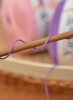 手工编织5号钩针diy细毛线团亚麻