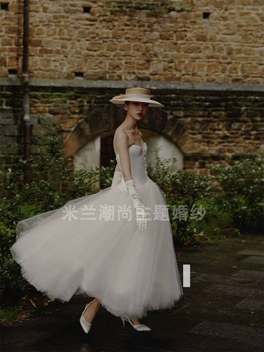 Топ без лямок, ретро свадебное платье, 2020, юбка-пачка