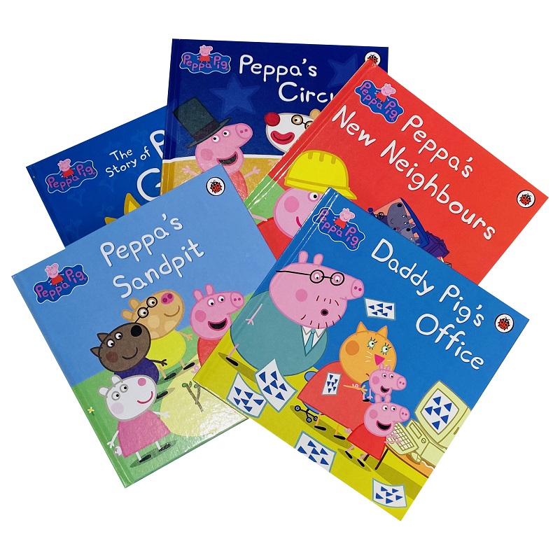 【外文书店】Peppa pig 粉红猪小妹 小猪佩奇5本精装盒装 英文原版绘本 Peppa's New Neighbours 粉红佩佩猪卡通动画故事英语绘本 - 图1