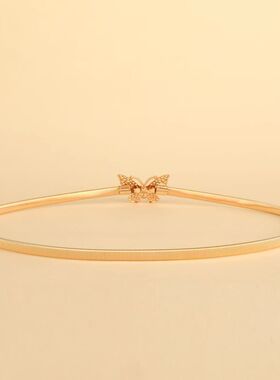 女士百搭细腰链连衣裙装饰腰带金色皮带弹力金属高级感腰封配裙子