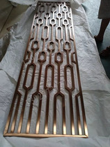 Metal Hotel Lobby Stainless Steel Screen Partition Flower Lattice Rose Gold Carved Flower Folded Screen Hollowed-out Ancient Bronze Xuanguan