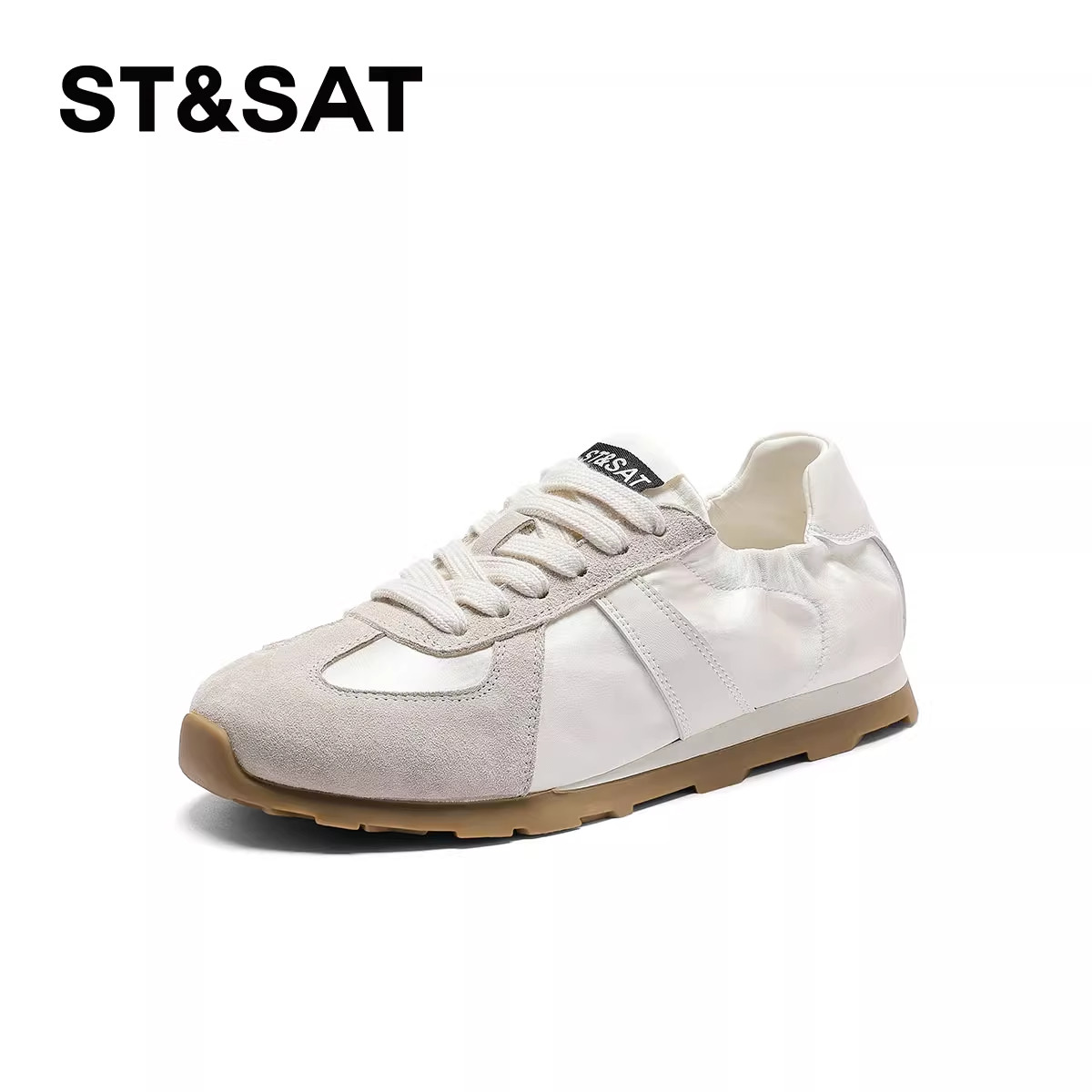 St&Sat/星期六春秋新款芭蕾德训鞋平底系带阿甘单鞋女SSC11120TQ,淘宝优惠券,粉丝福利购,淘宝优惠卷