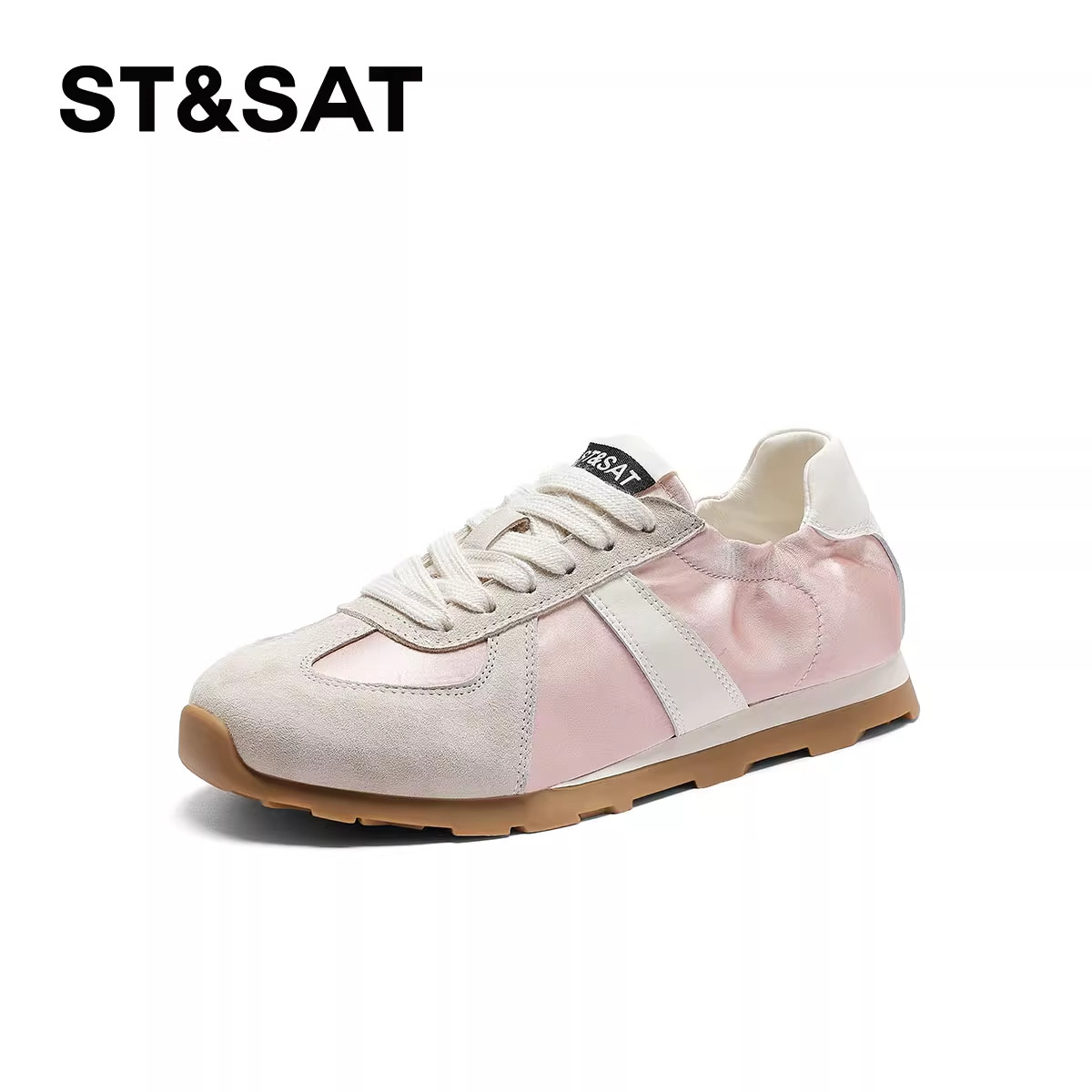 St&Sat/星期六春秋新款芭蕾德训鞋平底系带阿甘单鞋女SSC11120TQ,淘宝优惠券,粉丝福利购,淘宝优惠卷