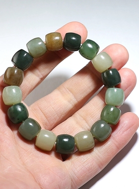 [混搭]和田玉手链 多彩老型珠手串 实拍1物一图 楼叔孤品