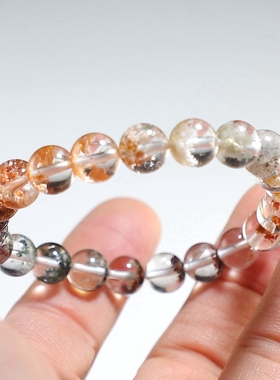 【幽灵】天然水晶手链 透体花幽灵女款手串 微瑕特价 楼叔孤品