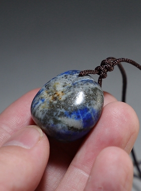 【清仓特价】纯手工打磨青金石吊坠 有天然瑕疵 楼叔孤品