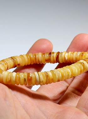 【清仓价】天然蜜蜡手链 有瑕疵药片珠女款琥珀手串 楼叔孤品