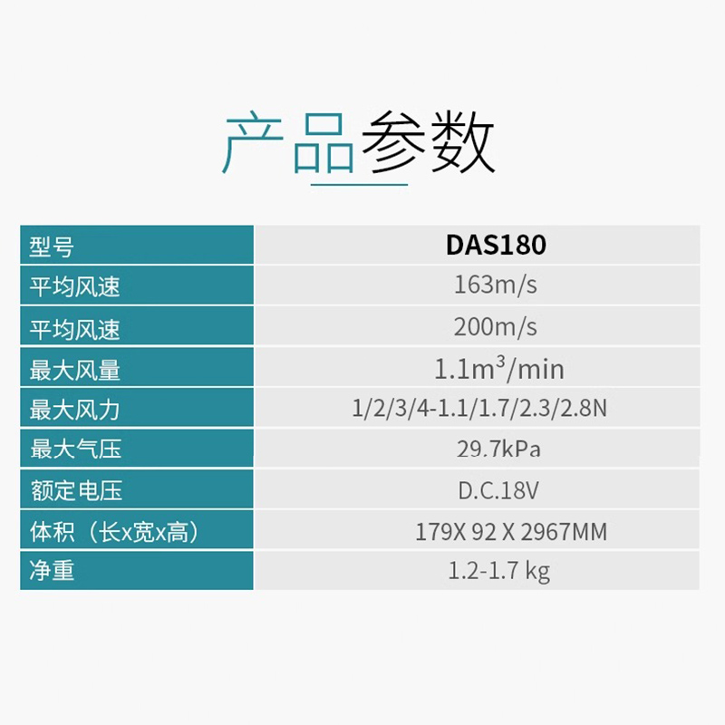 牧田DAS180充电式空气除尘枪18V无刷充气机设备除尘狭窄空间清洁 - 图2
