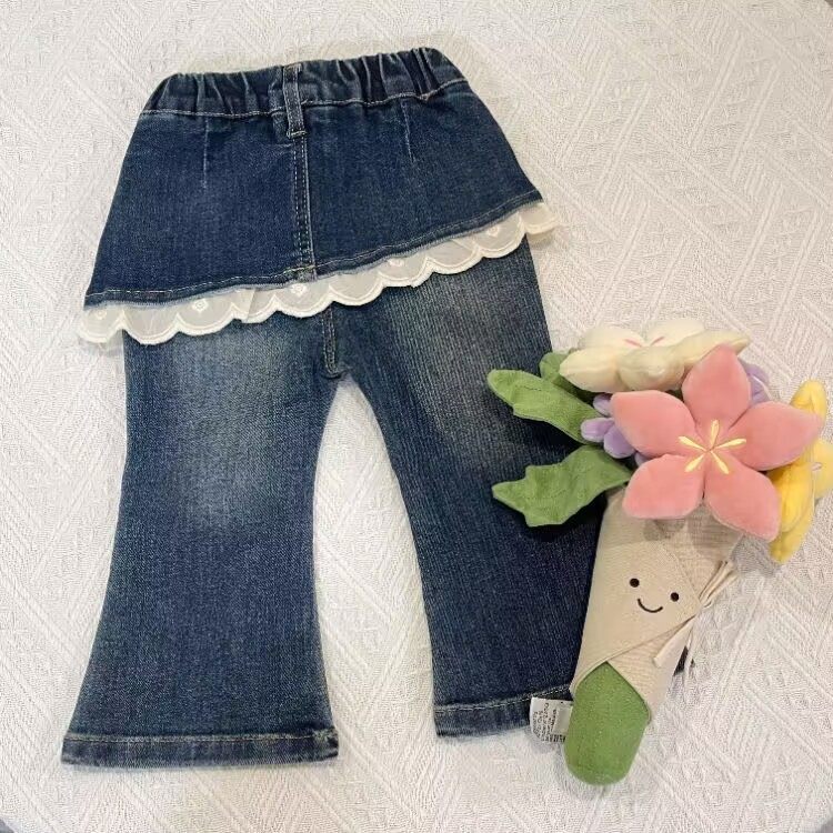 女童休闲百搭牛仔裤2025春秋装新款宝宝洋气甜美喇叭裤女孩长裤子,淘宝优惠券,粉丝福利购,淘宝优惠卷