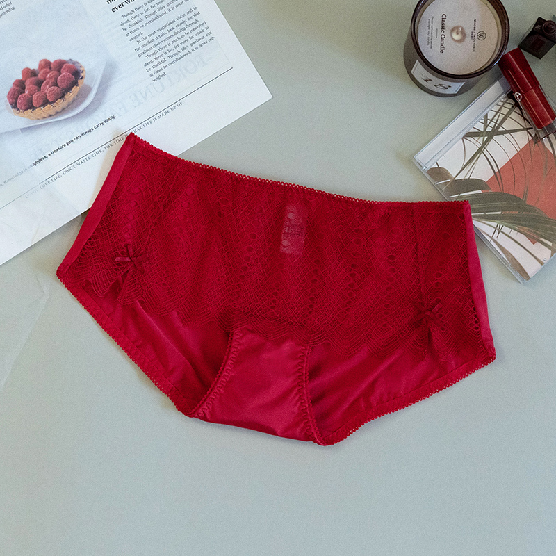 D78|KKay内裤女薄款舒适透气本命年红三角裤中腰提臀|肉桂热红酒 - 图0