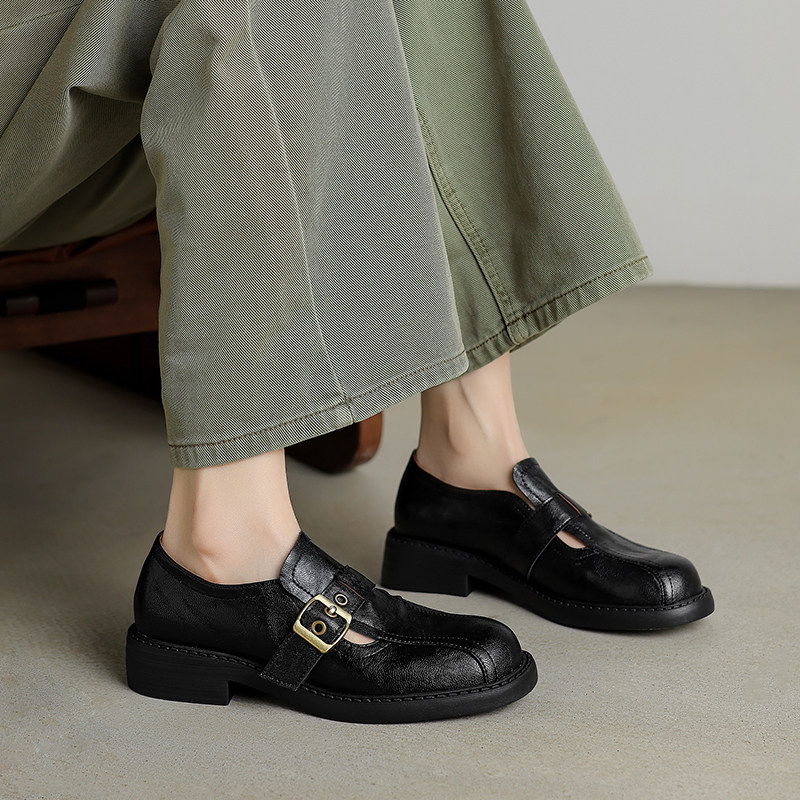 lorem香港 2026春季新款单鞋复古学院风粗跟休闲百搭深口小皮鞋女,淘宝优惠券,粉丝福利购,淘宝优惠卷