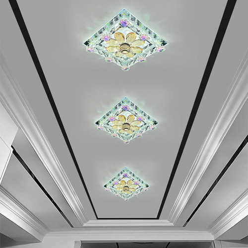 2025新款过道灯走廊灯玄关灯入户灯LED正方形水晶嵌入式射灯简约 - 图2