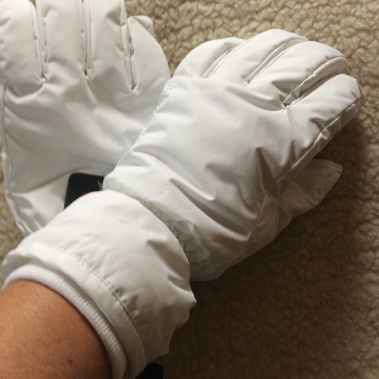 出口3M Thinsulate新雪丽防水防风保暖滑雪骑行男女时尚白色手套 - 图1