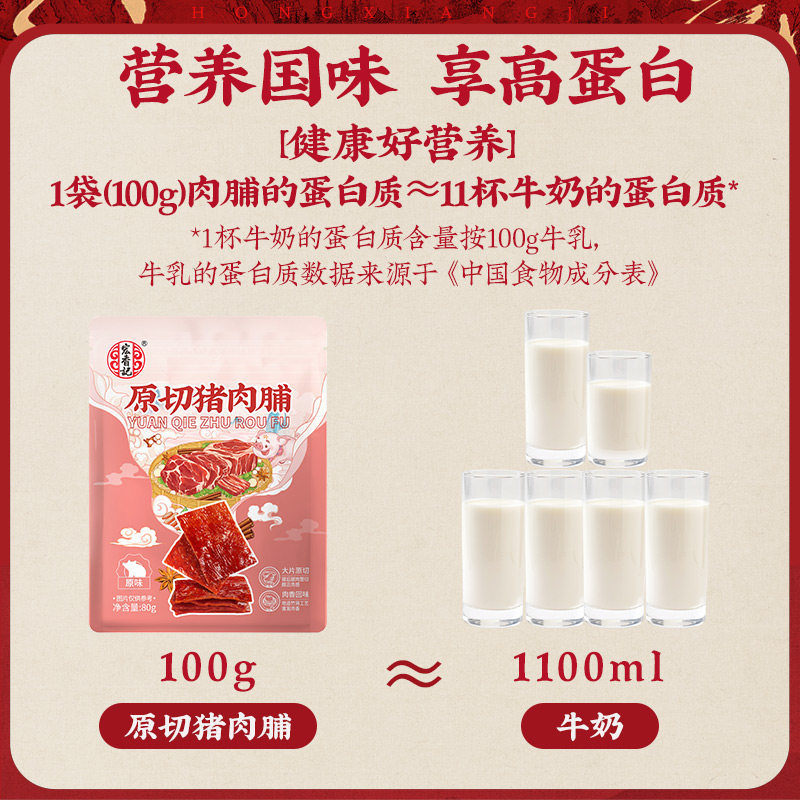 Hong Xiang Kee raw cut pork jerky snacks high in protein