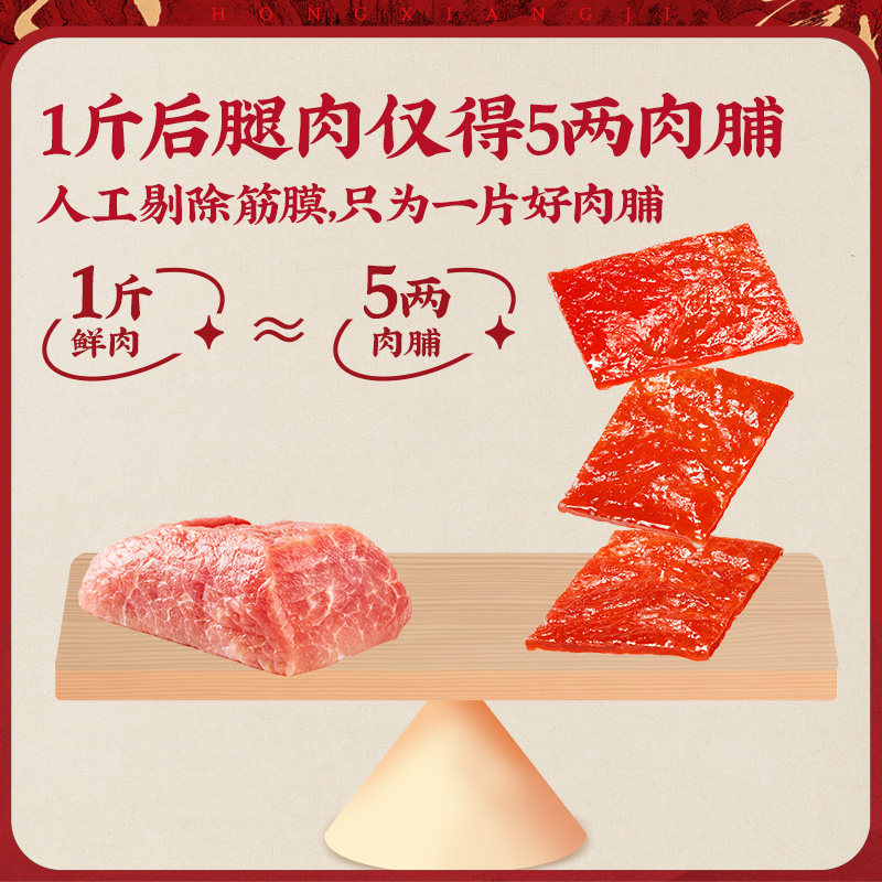 Hong Xiang Kee raw cut pork jerky snacks high in protein