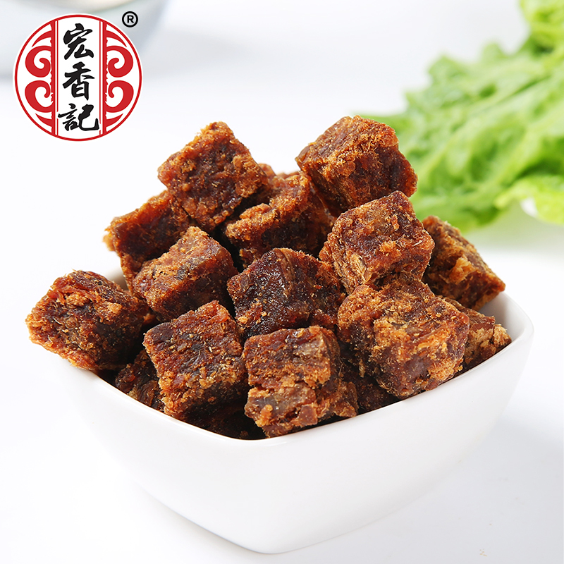 宏香记旗舰店宏香记香软牛肉丁168g微辣牛肉粒休闲零食罐装小吃牛肉干独立包装2