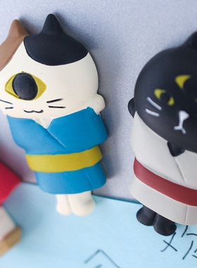 日式风猫咪磁铁冰箱贴树脂摆件