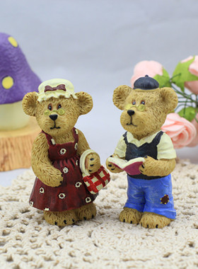 zakka泰迪熊六口树脂家居装饰