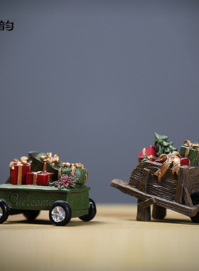 圣诞可爱风迷你麋鹿礼物雪人摆件