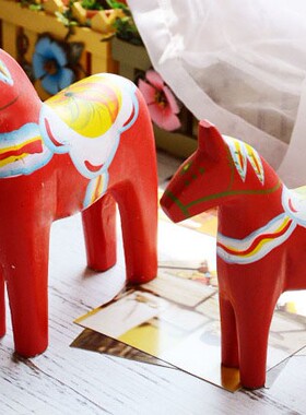 彩绘瑞典达拉木马婚庆家居装饰