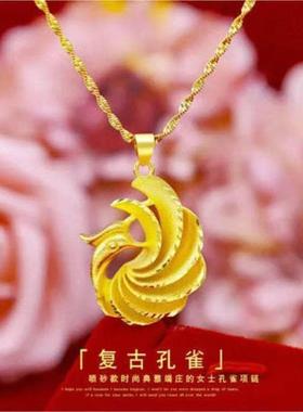 香港正品真金色项链女款沙金项链