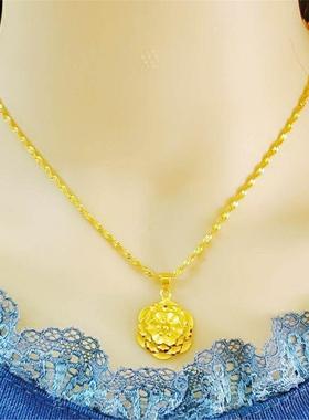 爱心玫瑰金色项链女吊坠沙金首饰